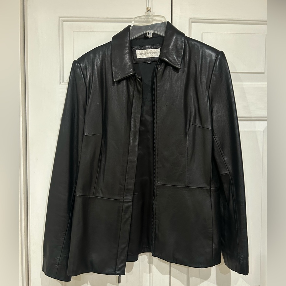 Jones New York Black Leather Jacket